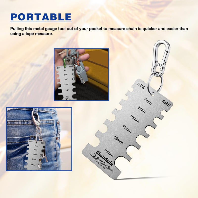 Brake Tech Tools Made in America Chain Wear Gauge Chainsafe Inspection Gauge - BT-106CSF - Image 3
